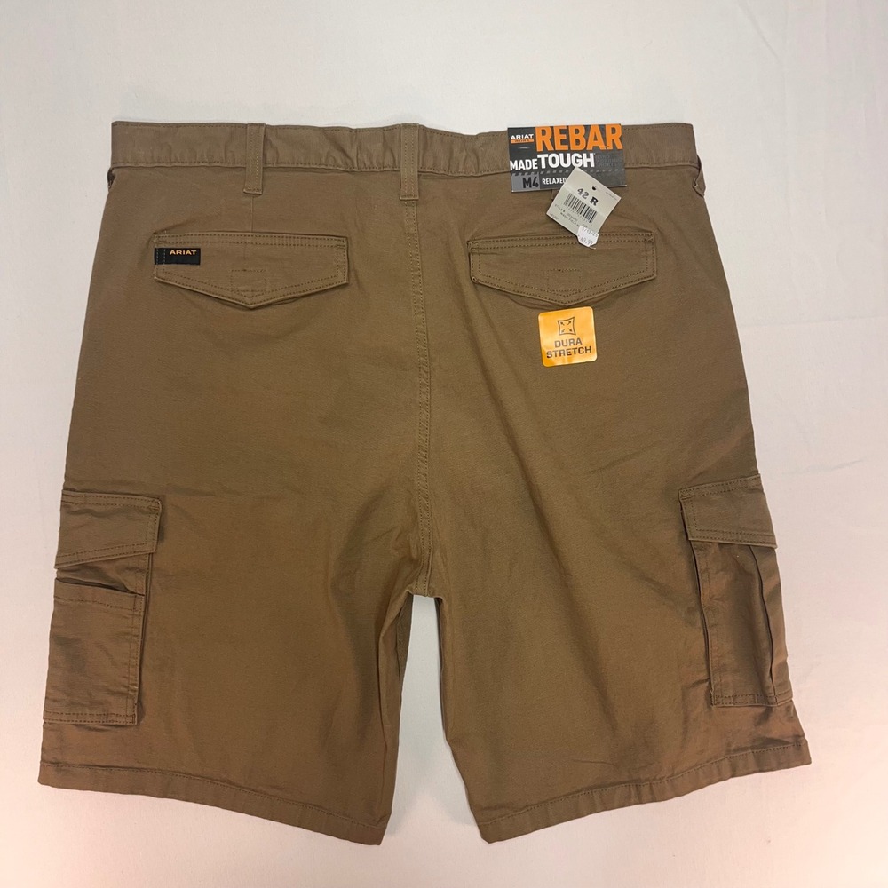 ARIAT Rebar M4 Relaxed Fit Work Shorts DuraStretch Brown Size 42 Cargo - Picture 2 of 8